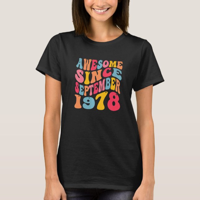 Camiseta Incrível Desde Setembro De 1978 44 Anos Retro 44 B (Frente)