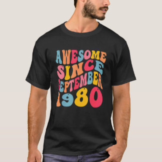 Camiseta Incrível Desde Setembro De 1980 42 Anos Retro 42º