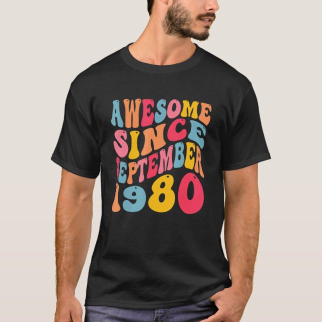 Camiseta Incrível Desde Setembro De 1980 42 Anos Retro 42º  (Frente)