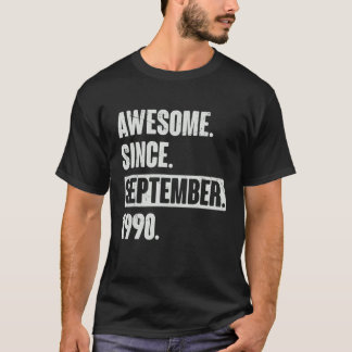 Camiseta Incrível Desde Setembro De 1990 32 Anos De Idade 3