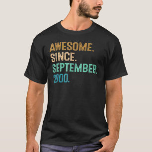 Camiseta Incrível Desde setembro de 2000 22º Aniversário 22