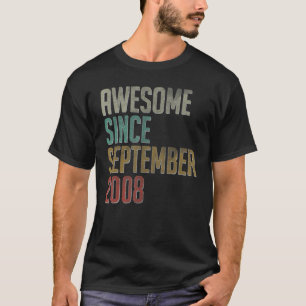 Camiseta Incrível Desde Setembro De 2008 13 Birthday Gift 1