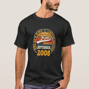 Camiseta Incrível Desde setembro de 2008 14 Birthday 14 Yea