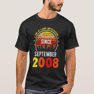 Camiseta Incrível desde setembro de 2008 Nascer de aniversá