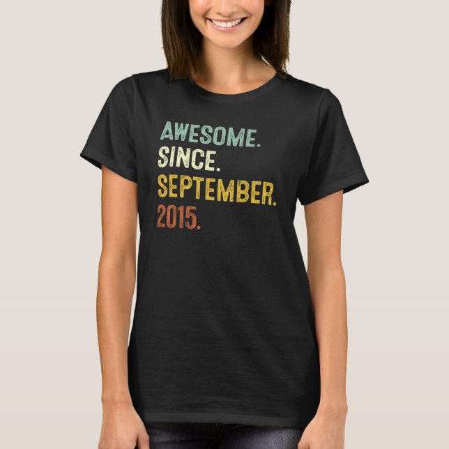 Camiseta Incrível Desde Setembro De 2015, Aniversário De 7  (Frente)
