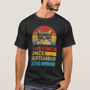 Camiseta Incrível Desde setembro de 2016, 6 Birthday Cat