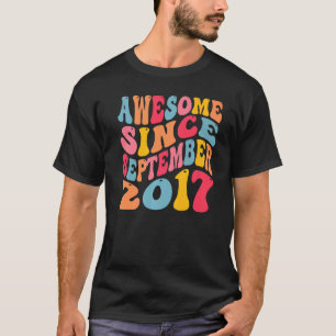 Camiseta Incrível Desde Setembro De 2017 5 Anos Retro 5 Bir