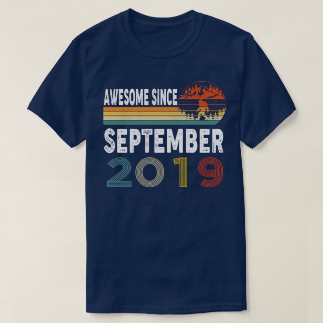Camiseta Incrível Desde Setembro De 2019 (Frente do Design)
