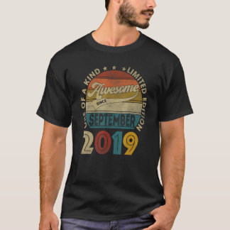 Camiseta Incrível Desde Setembro De 2019 3 Anos 3 Anos 3 An