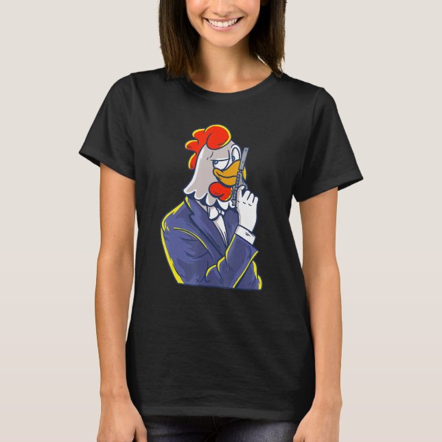Camiseta Incrível detetive britânico Chicken Spy Idea unise (Frente)