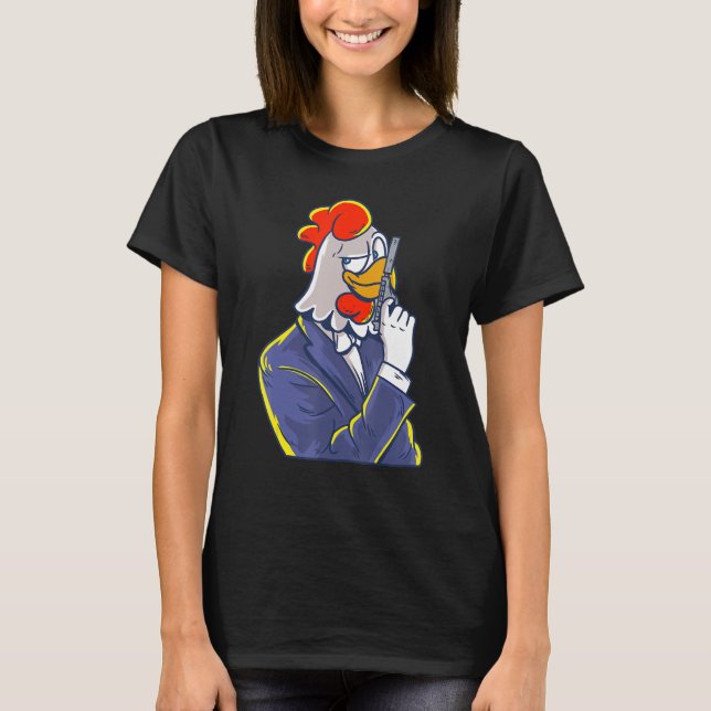 Camiseta Incrível detetive britânico Chicken Spy Idea unise (Frente)