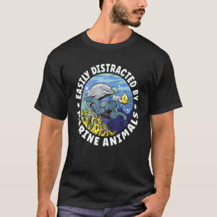 Camiseta Incrível Fácilmente Distraído Por Animais Marinhos