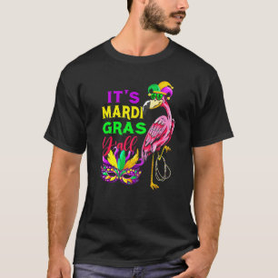 Camiseta Incrível Festa de Carnaval Flamingo Mardi Gras Fun