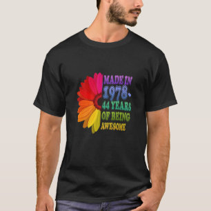 Camiseta Incrível Floral De 44 Anos Desde 1978 Oferece 44