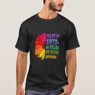 Camiseta Incrível Floral De 50 Anos Desde 1972 Oferece 50º