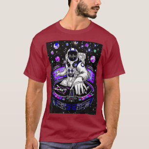 Camiseta incrível GRÁFICO ASRONAU DJ MUSIC MIX LOVER