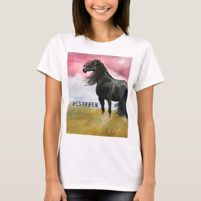 Camiseta Incrível Horse Watercolor (Frente)
