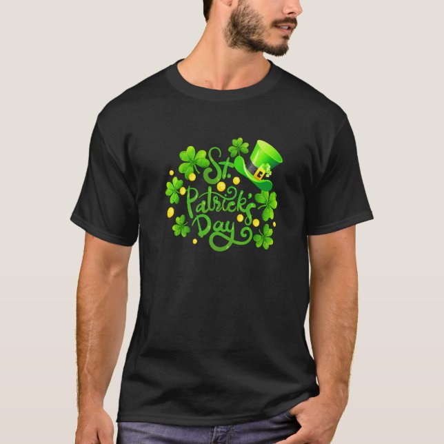 Camiseta Incrível Leprechaun e Shamrock para a Rua D de Pat (Frente)