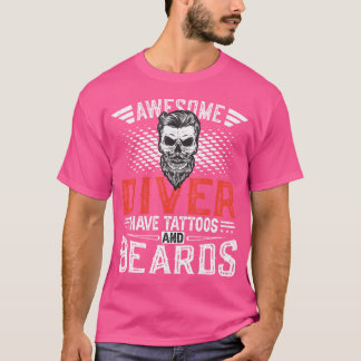 Camiseta Incrível Mergulhador Tem Tatuagens E Barbas Mergul