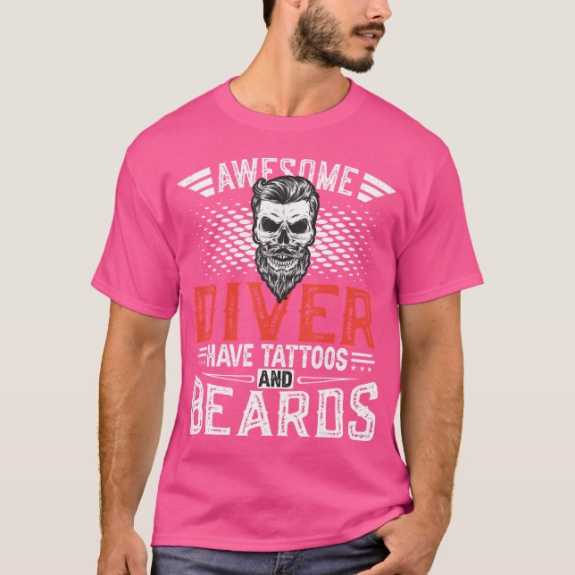 Camiseta Incrível Mergulhador Tem Tatuagens E Barbas Mergul (Frente)