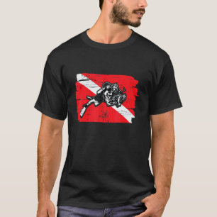 Camiseta Incrível Pai e Filho Bandeira de Mergulho Mergulha