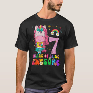 Camiseta Incrível Princesa Unicorn Aniversário de 7 Anos