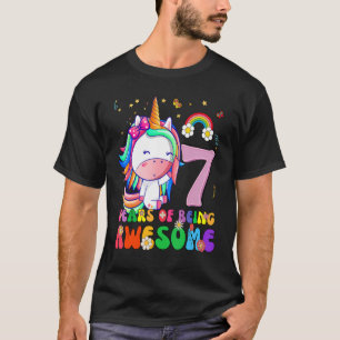 Camiseta Incrível Princesa Unicorn Aniversário de 7 Anos