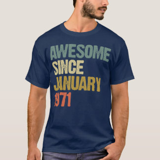 Camiseta Incrível Retro Groovy Desde Janeiro de 1971 amigo