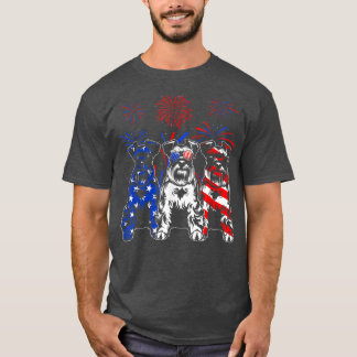 Camiseta Incrível Schnauzer Dog American Flag 4 De Julho