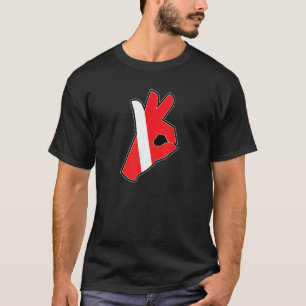 Camiseta Incrível Tudo está Ok sinal de mergulho bandeira d
