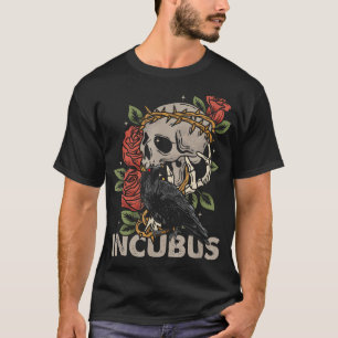 Camiseta Incubus Crow Esquerda Manhã Do Crânio E Flor Hallo