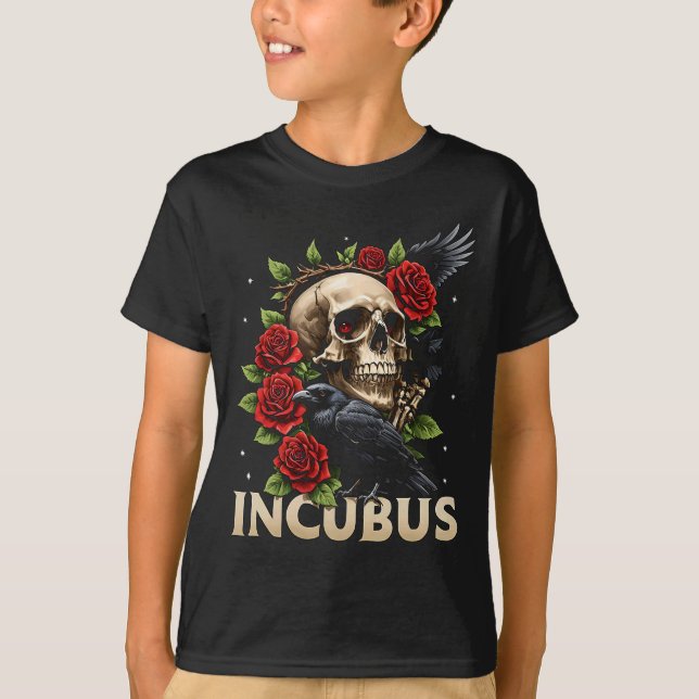 Camiseta Incubus Crow Esquerdo Flor Esquerdo Folha Hallowee (Frente)