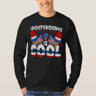 Camiseta Independence Is Cool Blue White Red Ice Cream Cone