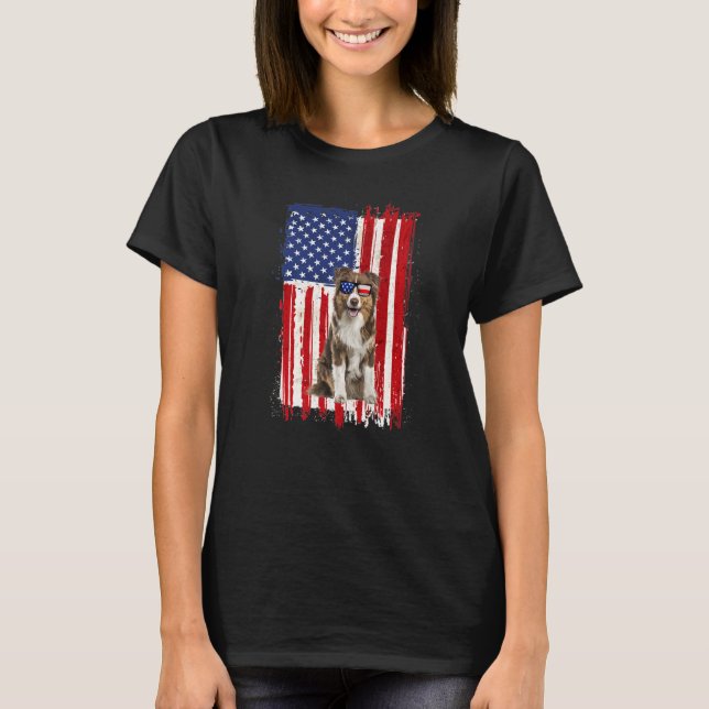 Camiseta Independência de Bandeira Americana de Pastor Aust (Frente)
