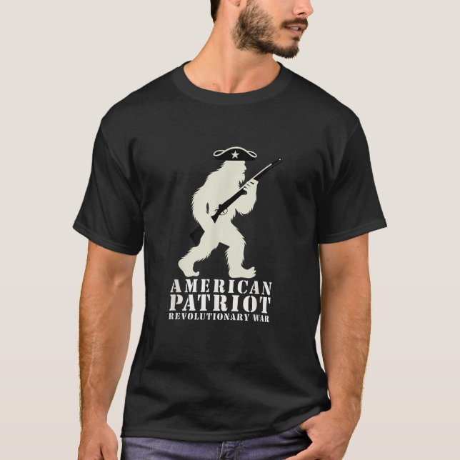 Camiseta Independência Dia 4 de julho Pé Grande Patente Ame (Frente)
