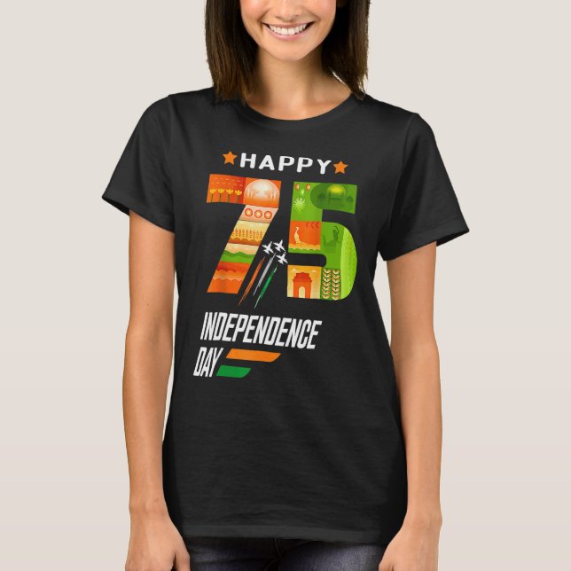 Camiseta India 75th Independence Day India Independence Day (Frente)
