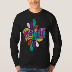 Camiseta Índia Antiga Herança Bandeira Índia Orgulho Feliz 