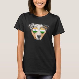 Camiseta Índia Bandeira Cachorro Australiano Pastor Índia