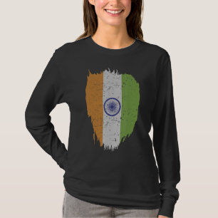 Camiseta Índia: Bandeira Em Tricolor Com Ashoka Chakra Desi
