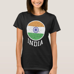 Camiseta Índia: Bandeira Em Tricolor Com Ashoka Chakra Desi