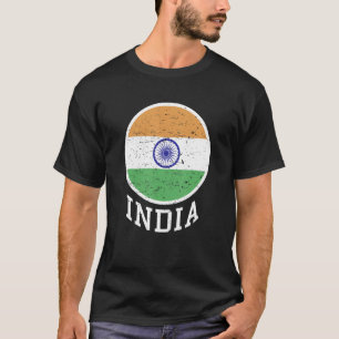 Camiseta Índia: Bandeira Em Tricolor Com Ashoka Chakra Desi