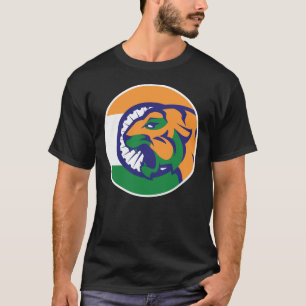 Camiseta Índia - Bandeira Nacional do Tigre Indiano