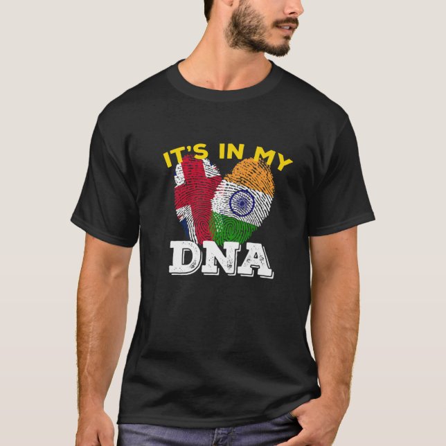 Camiseta Índia Bandeira Orgulhosa Dia do Hindi DNA Ashoka C (Frente)