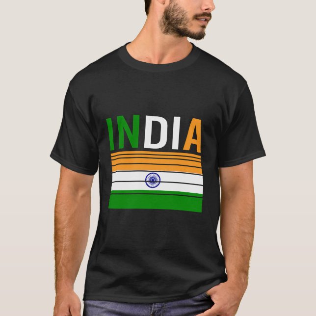 Camiseta Índia Bandeira Tee Indiano Orgulho Presente Índia  (Frente)