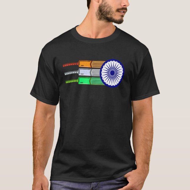 Camiseta Índia: Bandeiras de Cricketbats (Frente)