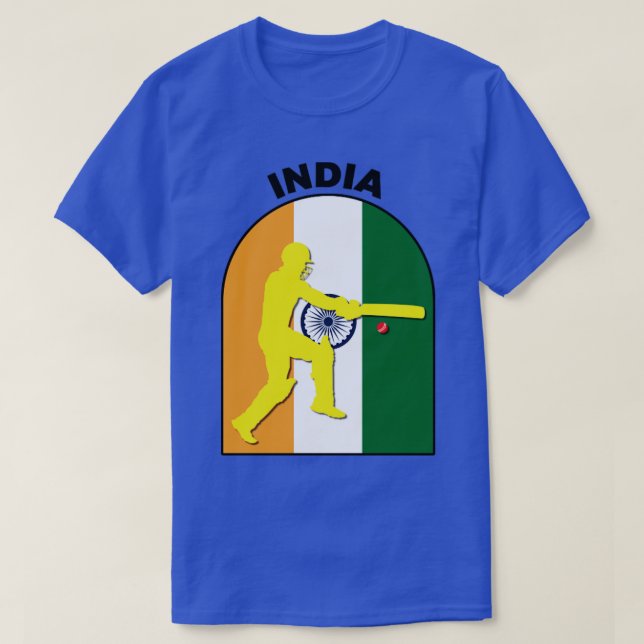 Camiseta Índia - Batsman India Flag (Frente do Design)