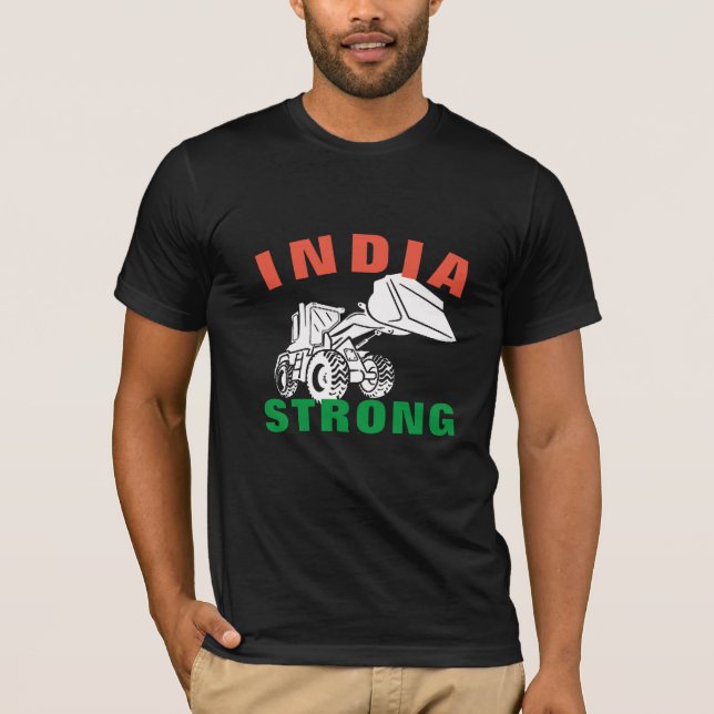 Camiseta Índia Bulldozer Forte Orgulho Patriótico Desi Indi (Frente)
