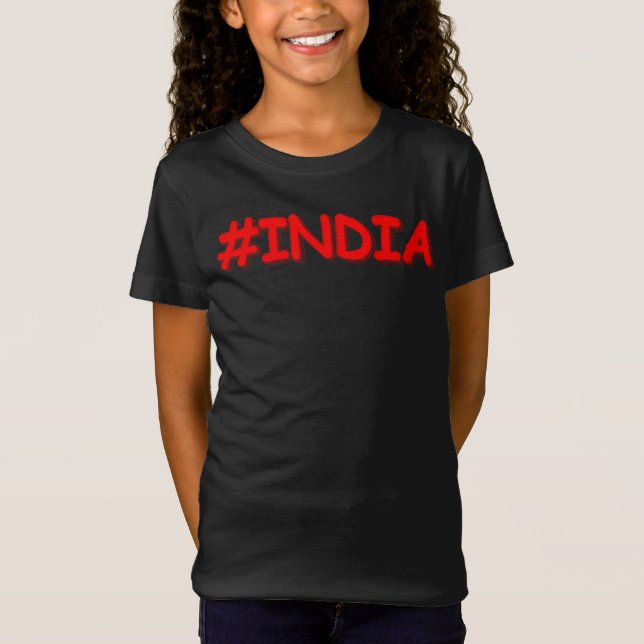 Camiseta "#Índia" Design. Comprar Agora (Frente)