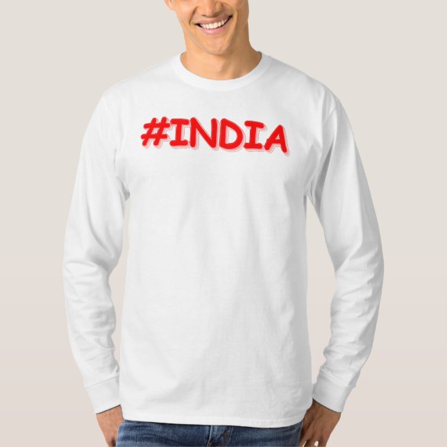 Camiseta "#Índia" Design. Comprar Agora (Frente)
