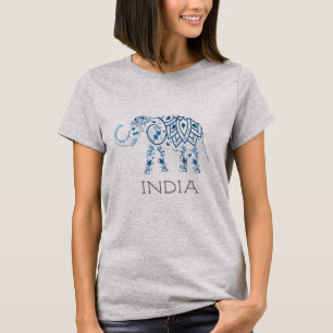 Camiseta Índia design elefante hindi